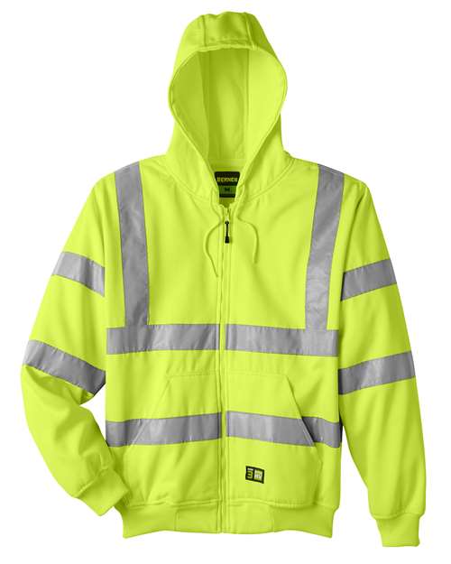Men's Tall Hi-Vis Class 3 Lined Full-Zip Hooded Sweatshirt