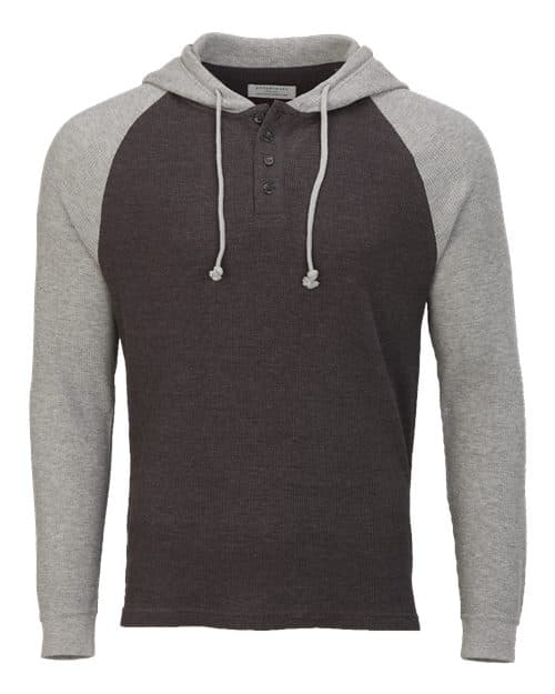 Unisex Waffle Knit Pullover Hooded Long Sleeve T-Shirt