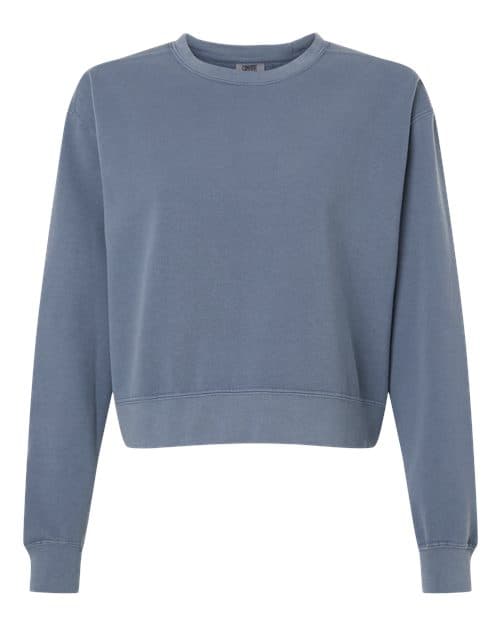 Women's Garment-Dyed Mid-Length Crewneck Sweatshirt