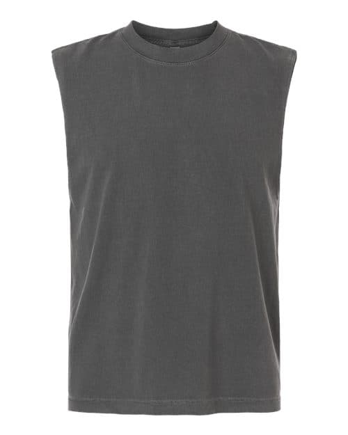 Unisex Heavyweight Cotton Garment-Dyed Mid-Length Muscle Tee