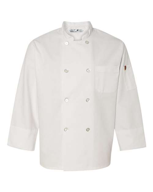 Eight Pearl Button Chef Coat with Thermometer Pocket