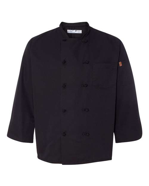 Black Knot Button Chef Coat