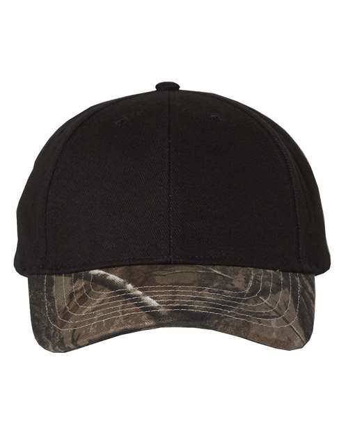 Solid Crown with Camo Bill Cap