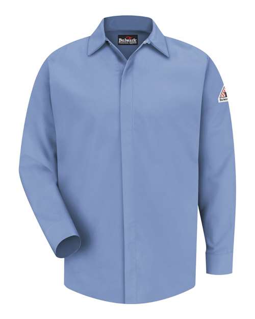 Men's Concealed-Gripper Pocketless Work Shirt