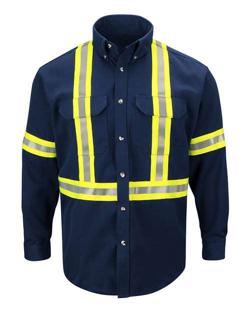 Men's Dress Uniform Shirt with CSA reflective trim - EXCEL FR® ComforTouch