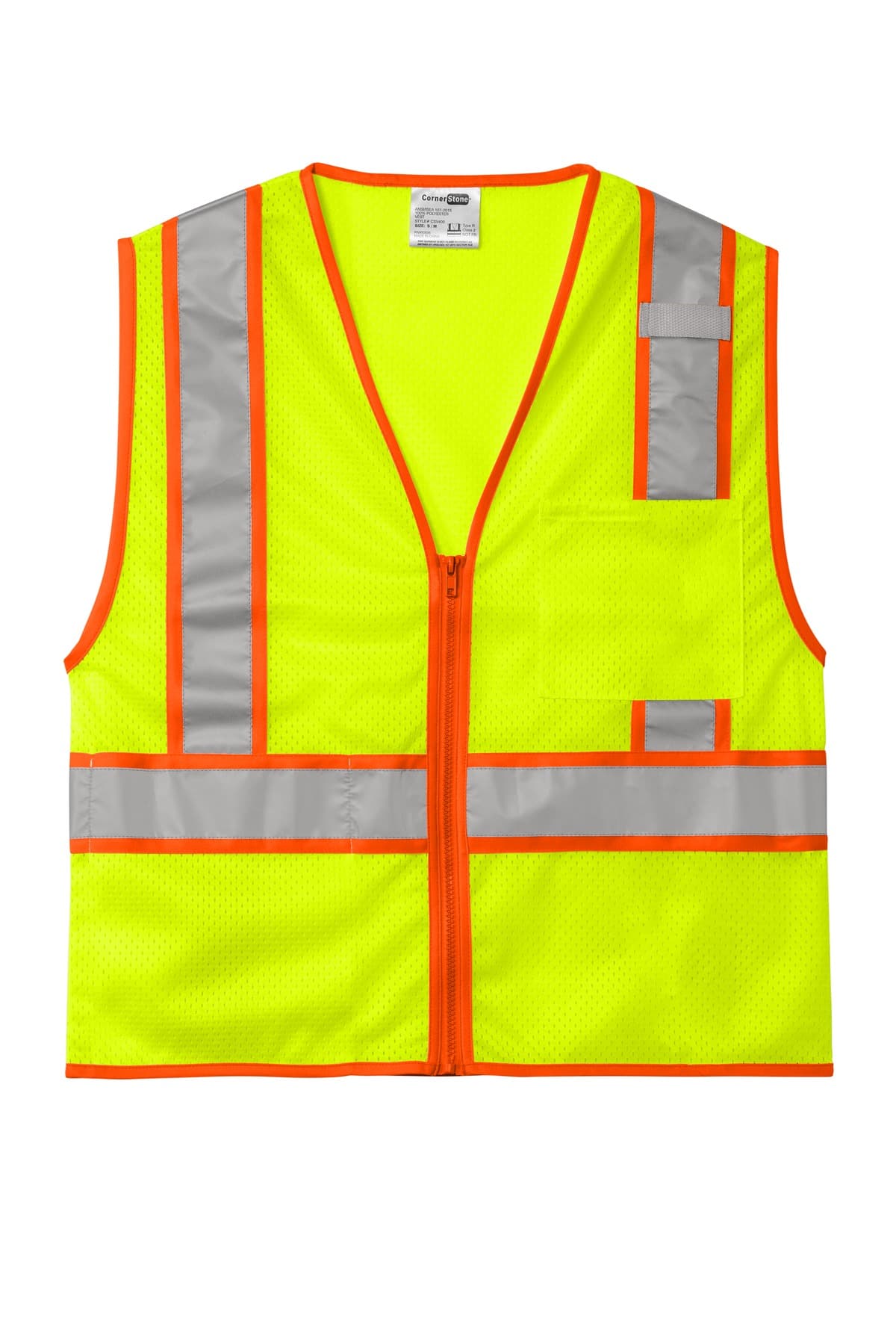CornerStone ANSI 107 Class 2 Mesh Zippered Two-Tone Vest