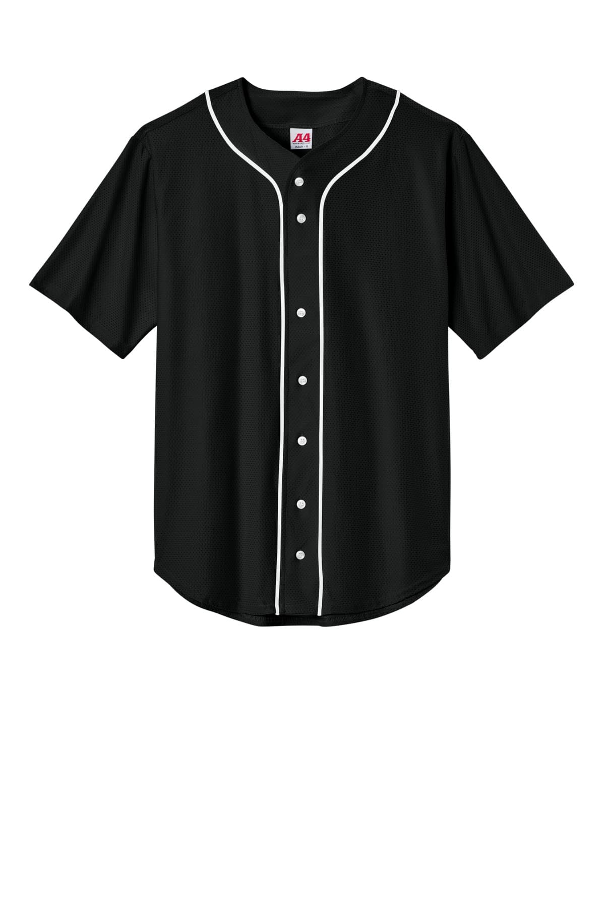 A4 Short Sleeve Full-Button Baseball Top