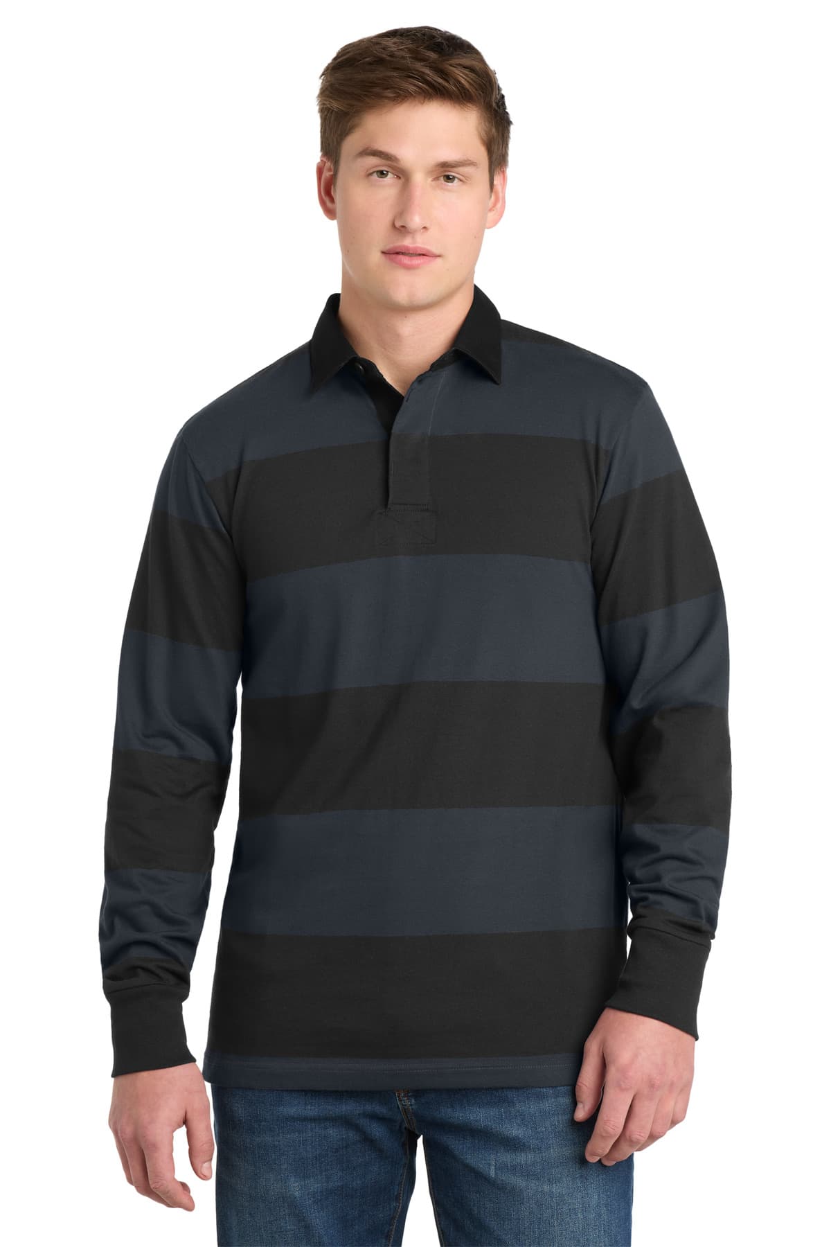 Sport-Tek Classic Long Sleeve Rugby Polo