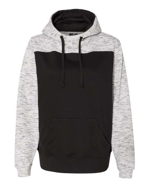 Men's Mélange Fleece Colorblocked Hooded Sweatshirt