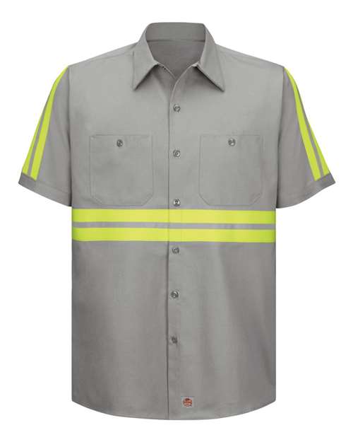 Men's Enhanced Visibility Short Sleeve Cotton Work Shirt