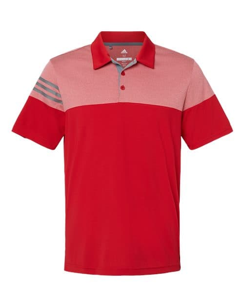 Men's Heathered 3-Stripes Colorblocked Polo