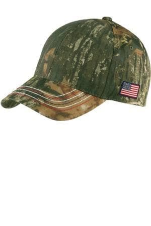 Port & Co Americana Contrast Stitch Camouflage Cap
